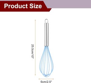 <b>Eco</b>-Friendly <b>Egg</b> Beaters Silicone Whisk with Stainless Steel Handle for Home Kitchen Use Whisking & Beating - Product Image 2