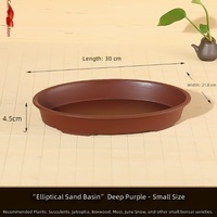 Pot de fleurs ovale peu profond en résine de grand calibre pour plantes succulentes, conteneur hydroponique non perforé pour jardin domestique et extérieur