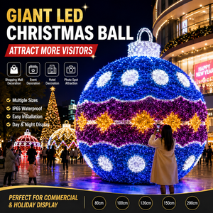 Boule de <span class=keywords><strong>Noël</strong></span> LED géante à suspendre pour <span class=keywords><strong>extérieur</strong></span>, décoration commerciale pour affichage festif en centre commercial - Product Image 1