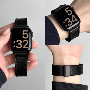 Cinturino Minimalista in Vera Pelle con Fibbia Unica per <span class=keywords><strong>Apple</strong></span> <span class=keywords><strong>Watch</strong></span> Serie 9 8 7 6 5 <span class=keywords><strong>4</strong></span> 3 <span class=keywords><strong>SE</strong></span> Ultra 2 - Product Image 2