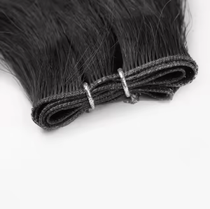 Pelucas de cabello humano Remy alineadas con cutícula de doble dibujado de alta calidad, extensiones de estilo ondulado India para trama Genius, novedad - Product Image 1