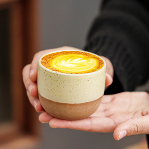แก้วกาแฟเซรามิกสโตนแวร์เคลือบด้านทำมือ สไตล์เรโทรหรูหราแบบวินเทจ รับทำโลโก้ สำหรับใช้ในบ้าน บาร์ และร้านกาแฟ - Product Image 2