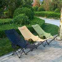 Chaise pliante de plage et de camping d'extérieur, inclinable à 3 positions, repose-jambes, tissu Oxford, cadre en fer, portable, légère, design moderne