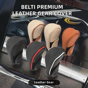 Premium Leather Car <b>Gear</b> Shift <b>Knob</b> Cover Interior Accessories - Product Image 2