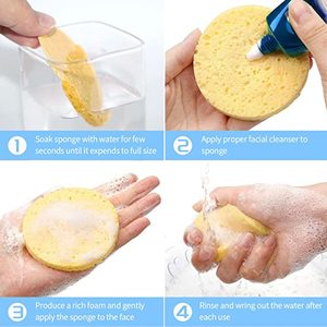 Ccompressed <span class=keywords><strong>cellulose</strong></span> Facial <span class=keywords><strong>Sponge</strong></span> mặt bọt biển để làm sạch tím mặt bọt biển để rửa mặt - Product Image 4