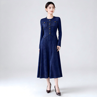 Robe plissée style Chanel pour femme, prête à être expédiée, en faux tweed imprimé, robe longue, expédition sous 7 jours, élégante pour le bureau et les occasions sociales