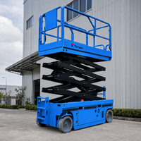 Plateforme élévatrice à ciseaux électrique autopropulsée de 14 m de hauteur de travail, 320 kg, hauteur de plateforme de 12 m pour l'entretien des entrepôts