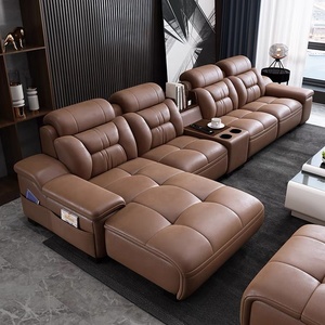 Modern Luxury Leather Secional Sofá Sofá <span class=keywords><strong>Set</strong></span> Modular Grandes Sofás Sofás Sofá Cama Preta Sala de estar para Sala Furniture Sales - Product Image 4