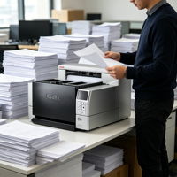Scanner de documents couleur recto-verso Kodak Alaris I4650 A3 Production 145ppm avec chargeur automatique de documents 500 feuilles (ADF) USB et traitement parfait des pages numérisées
