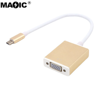 Adaptor USB C ke VGA OEM, Konverter Tipe C ke VGA Kompatibel dengan Mac-Book Pro 2018/2017