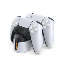 Station de chargeur de contrôleur grise pour manettes PS5 Dualsense Station de charge double rapide pour manette PlayStation 5