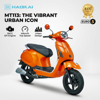 Scooter à essence 50cc 4 temps certifié EEC, Euro 5 EFI, vitesse maximale de 45 km/h, réservoir de carburant de 5,4 L, scooter rétro pour adultes
