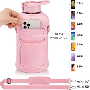 Custom Large Insulated <b>Water</b> <b>Bottle</b> Storage Sleeve 64 oz <b>Water</b> <b>Bottle</b> <b>Holder</b> for Fitness Gym - Product Image 2