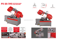 Mini scie à ruban horizontale 34cm 45cm avec composants de moteur à engrenages à tension manuelle pour plaques d'aluminium et d'acier