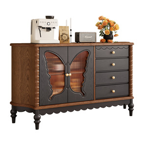 Armadio da Soggiorno Grande Capacità Resistente all'Umidità Stile Retrò con Superficie Lucida per Interni Domestici - Product Image 5