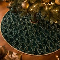 Jupe de sapin de Noël en velours avec passepoil doré, tailles 90/120 cm, style européen et américain pour la décoration de Noël et le sapin.