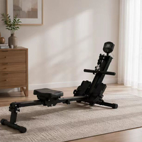 Máquina de Remo Plegable ZHUOBU ZB-RM-1 para Gimnasio en Casa, Capacidad de 150 kg, Remo Simple con Monitor Digital, Equipo de Fitness Cardiovascular