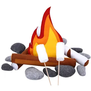 Kids Camping Toys Plush Campfire Dramatic Play Toys For Preschool Sensory Play Camping Toy Set