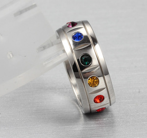 <span class=keywords><strong>Bague</strong></span> en acier inoxydable arc-en-ciel, bijou pour la fierté LGBT, gay et <span class=keywords><strong>lesbienne</strong></span> - Product Image 6