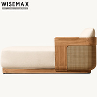 WISEMAX FURNITURE Mobilier d'extérieur moderne en teck, chaise longue imperméable pour la plage, le soleil, l'hôtel, la villa, la piscine, le parc