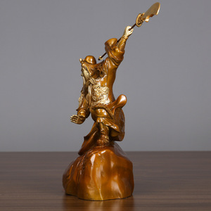 Figura de bronce de Guan Yu de Copper World, estatua del Dios de la Guerra fundida a mano, regalo de decoración para el hogar - Product Image 1