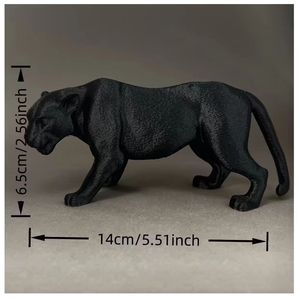 Realistische 3D-Gedruckte Schwarze Panther-Statue Wilde Katzen-Figur für Naturliebhaber Geschenk Heim Büro Bücherregal Deko-Accessoire - Product Image 1
