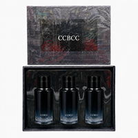 Coffret Cadeau 3 Bouteilles d'Eau de Parfum pour Homme Woody 10ml*3, Parfum Masculin Longue Durée aux Notes d'Agrumes et de Bois, Flacon en Verre Dégradé Élégant