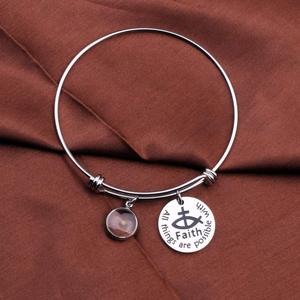 Pulsera de Acero Inoxidable con Letra Chapada en Oro Real, Ajustable y Elástica, Joyería de Semilla de Mostaza, Resistente al Deslustre - Product Image 3