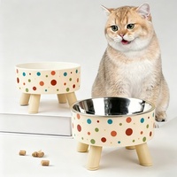 Bols à nourriture chat chien acier inoxydable surélevé accessoires pour animaux bols mangeur en gros produits pour chiens