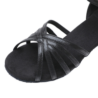 Sepatu Dansa Ballroom/Latin untuk Anak Perempuan, Sepatu Pertunjukan Warna Emas Lembut untuk Anak-anak, Sol Kulit untuk Latihan Menari