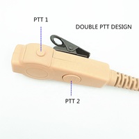 Headset Walkie Talkie Profesional Peredam Kebisingan Warna Beige Tan dengan Mikrofon PTT untuk Motorola