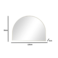 Miroir de salle de bain LED sans cadre en forme de demi-lune, résistant à l'eau, avec interrupteur tactile, prix de gros