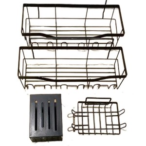 Bathroom <b>Shelf</b> Storage Rack Hardware Accessories Set Wall Mounted No Drilling Holes Bathroom <b>Shelves</b> - Product Image 5