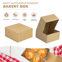 Boîte pliable en carton kraft recyclable à fermeture automatique pour macarons, brownies et biscuits