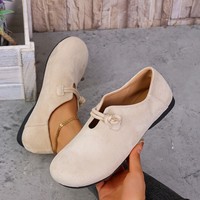 Support OEM ODM, Vente en gros, Tendance, Mocassins plats souples décontractés pour femmes, à bout rond, avec design à nœud en corde et fermeture à boucle, Chaussures de marche quotidiennes décontractées