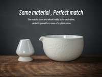 Support à Fouet en Porcelaine Personnalisé pour Chawan, Lot de 2, en Stock, Écologique, Durable, Résistant à la Chaleur, Design Japonais, pour Service à Thé et Alimentaire