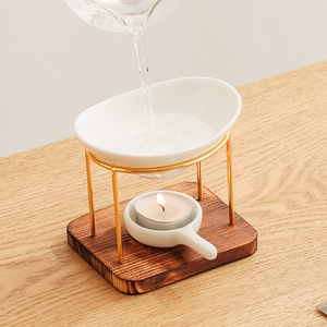 Lampe à Huile Essentielle et Brûleur <span class=keywords><strong>de</strong></span> Bougies en Fer Forgé à Fond en Bois, Modèle Dream Island, pour l'Exportation - Product Image 4