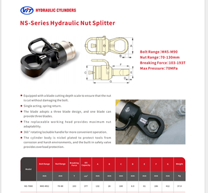 VIT-W VIT-W Premium - Rompecasquillos Hidráulico de 103 Toneladas, Apto para Tuercas Hexagonales M45-M72 de 70-105 mm, Equipo de Fábrica para Trabajos de Revisión - Product Image 3