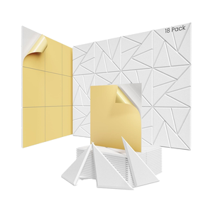 <span class=keywords><strong>RYD</strong></span> Paquete de 18 Paneles Acústicos Modernos Autoadhesivos Blancos de Alta Densidad de 12x12x0.4, Reducción de Ruido de 29dB para Hoteles y Apartamentos - Product Image 1