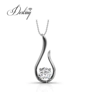 Premium Austrian Crystal Jewelry Sterling Silver 925 / Brass Hope Silver Pendant Latest Design Necklace Destiny Jewellery