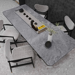 Azulejos de pared esmaltados brillantes de porcelana rectangular, piedra sinterizada 1200x2400, mármol gris <span class=keywords><strong>Maya</strong></span>, comedor de lujo, decoración de Casa de Hotel, losa de pared - Product Image 2