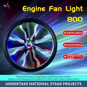 Ventilateur de scène métallique 25W 800mm DMX512 8CH RGB à effet de course de chevaux pour la décoration de salles de spectacle, clubs et scènes - Product Image 3