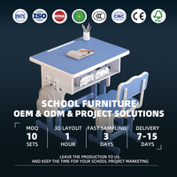 Ensemble bureau et chaise réglables en hauteur, écologiques et solides, pour l'éducation et la formation au lycée – Solutions personnalisables
