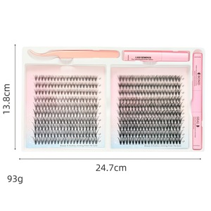 Vente en gros de faux cils individuels faits à la main, en cheveux synthétiques, volume intense 10D-20D, marque privée, style naturel, 0,07 mm - Product Image 3