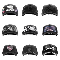 Casquette de baseball sportive de luxe à 5 panneaux avec visière incurvée en sergé, motif à pois, broderie Dandi HAT, strass et puce intégrée – En stock, vente en gros