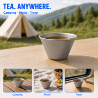 Petite tasse à thé en titane pur, base pointue, 22g, légère, pour camping en plein air, pique-nique, voyage, équipement de camping