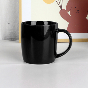 Vente en gros de 12oz de tasse à thé en porcelaine noire pour bureau à domicile avec <span class=keywords><strong>logo</strong></span> personnalisé tasse à café en céramique rouge émaillée imprimée pour cadeau promotionnel - Product Image 4
