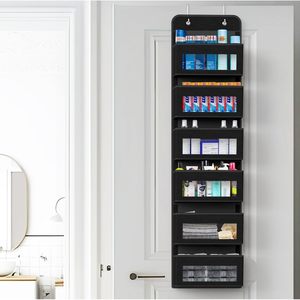 ที่เก็บของแบบแขวนประตู 6 ช่อง ผ้าสีดำ สำหรับเก็บของเด็ก - Product Image 5