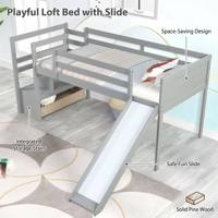 Lit superposé double moderne en bois massif de luxe pour enfants, lit Montessori, lit mezzanine enfant, lits pour enfants