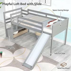 Cama litera doble moderna de madera maciza de lujo para niños, cama Montessori, litera infantil, camas para niños - Product Image 4